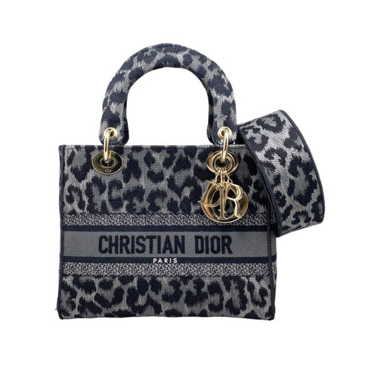 Christian Dior Handbag Shoulder Bag Lady D-lite Medium Bag M0565orhm Leopard