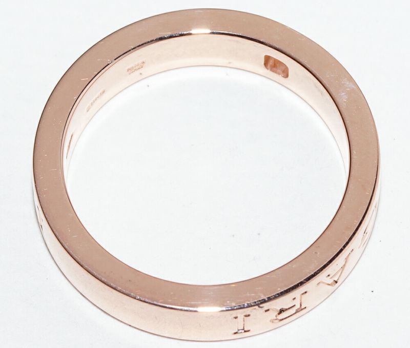 Bulgari Ring 18K Pink Gold Diamond 1p(004ct) Bzero1 Ring Bulgari Double Logo