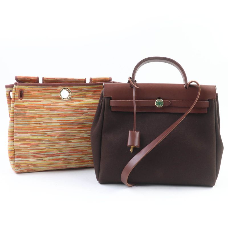 Hermes Yale Bag PM Toile Officier Vibrato Gold Hardware Shoulder Bag Brown