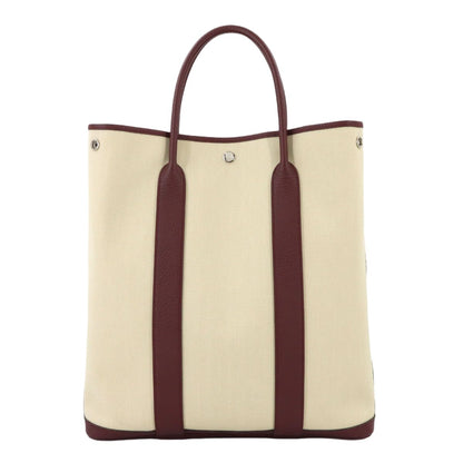 Hermes Garden File MM Tote Toile Military Negonda Beton Rouge Ash
