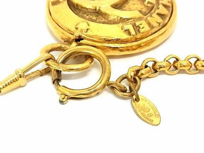 Chanel Coco Mark 2 8 Mirror Necklace Pendant Accessories Women's Gold Fc9058