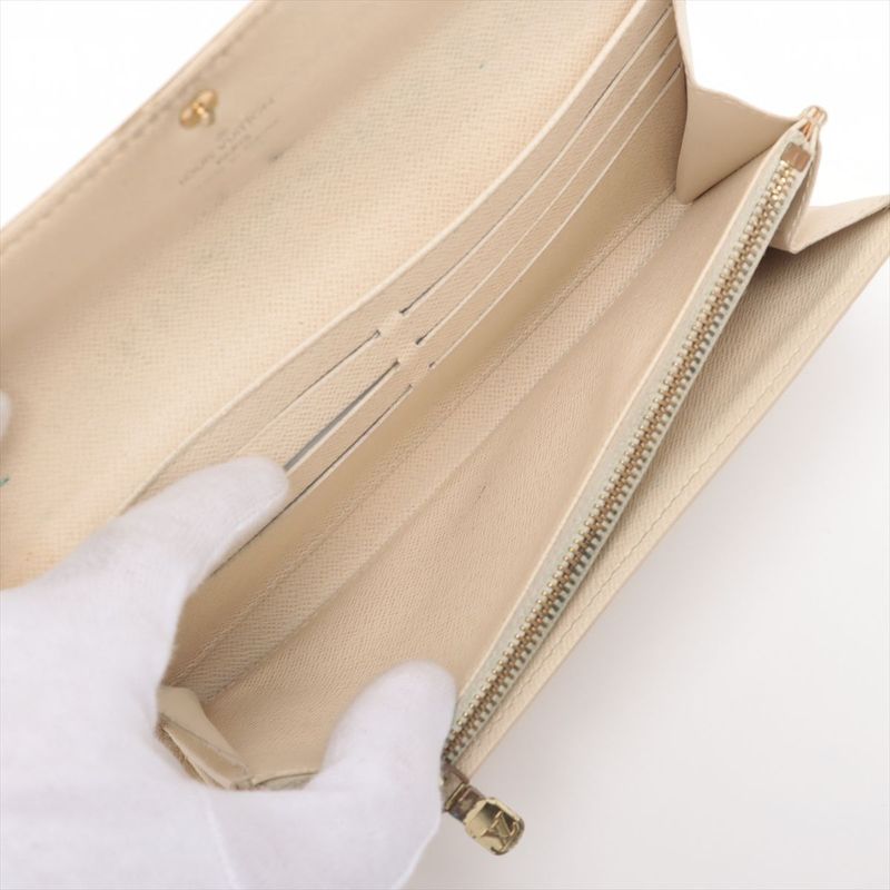 Louis Vuitton Damier Azure Portefeuille Sarah Long Wallet N61735 Ivory Made In