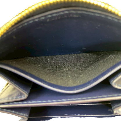 Celine Ccharm Compact Wallet Quilted Leather Round Zip Bifold