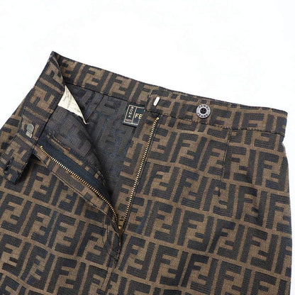 Fendi Skirt Size 38 Zucca Pattern FF Logo Total Mini Tight Made In Italy