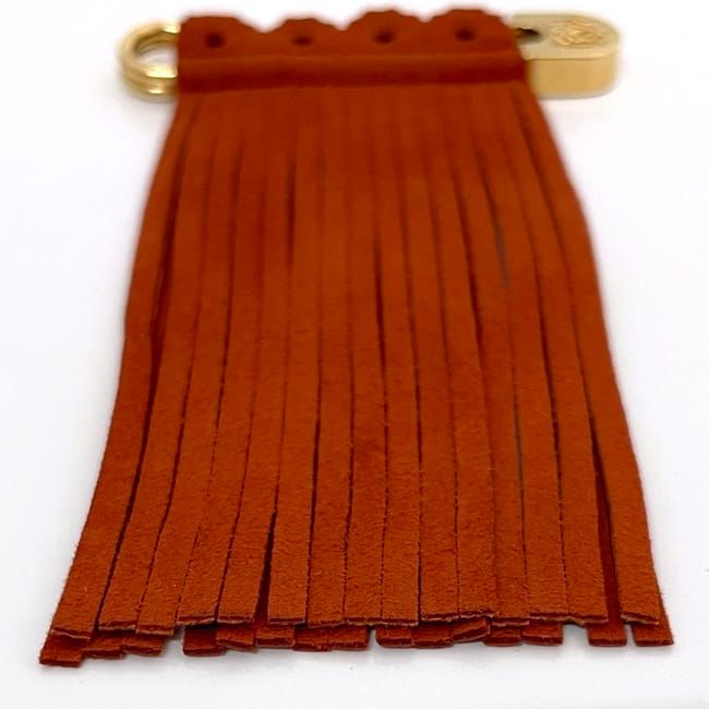 Loewe Brooch Orange Gold Excellent Condition Suede GP Used Loewe