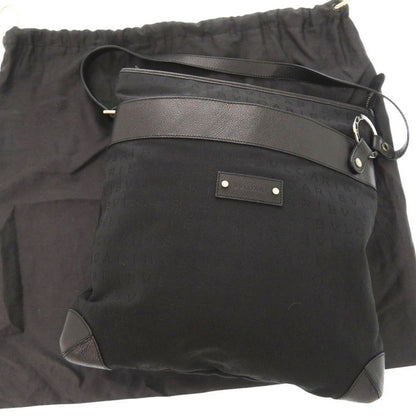Bulgari Logomania Canvas Leather Black Shoulder Bag Black 0405 Bvlgari Men's
