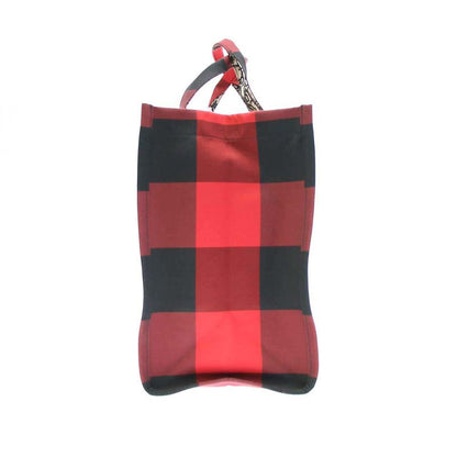 Christian Dior 19aw Double L Canvas Check Tote Bag 50-Ma-0179 Red