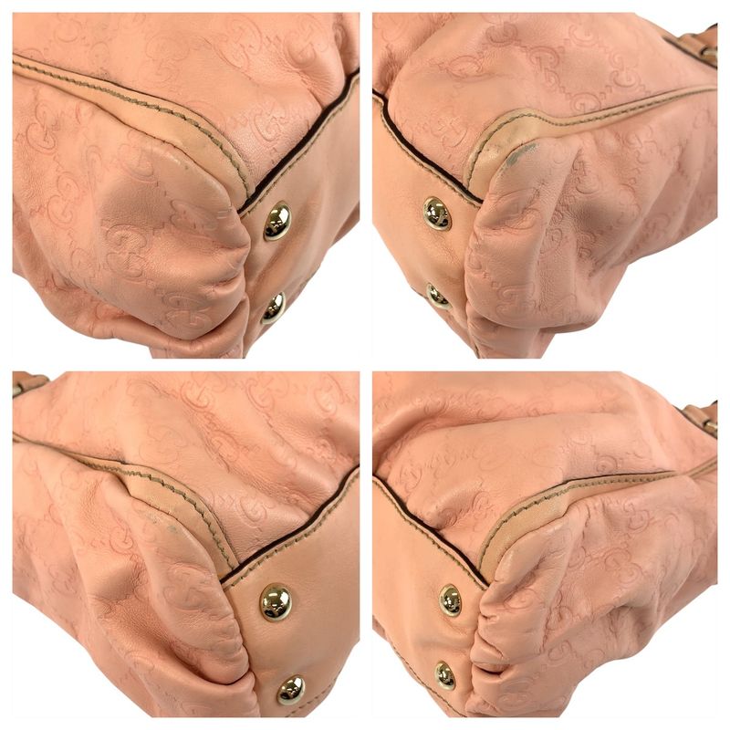 Gucci Abby Guccissima Pink Gold Hardware Leather 189831 Tote Bag Shoulder Bag