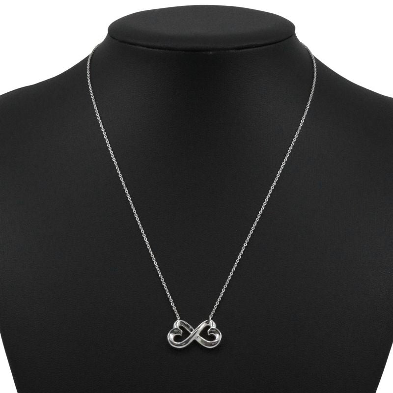 Tiffany & Co Double Rubbing Heart Paloma Picasso 925 Silver Ladies 4.5g Necklace