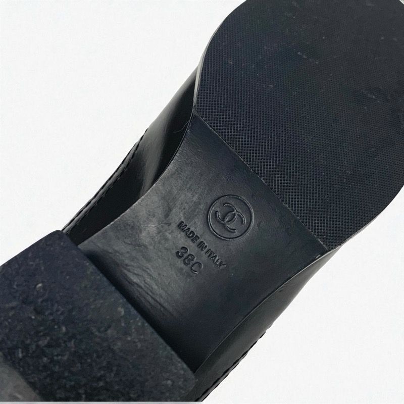 Chanel Boots Short Boots Shoes Tweed Black Navy Brown Logo Belt