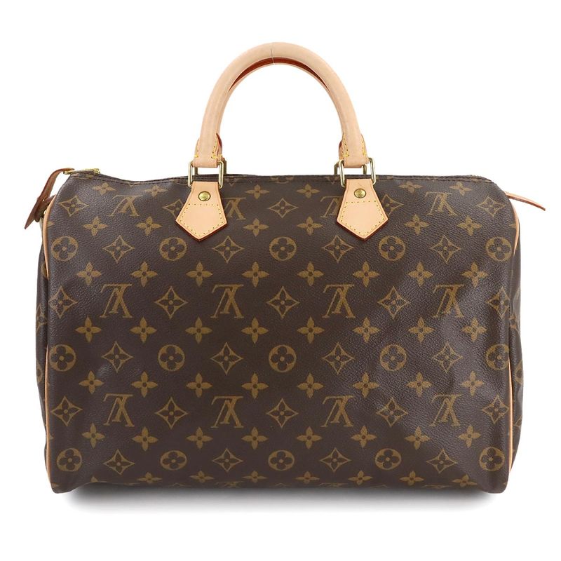 Louis Vuitton Monogram Speedy 35 Hand Bag Brown M41524 Gold Hardware Speedy 35