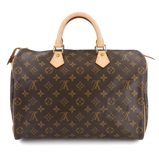Louis Vuitton Monogram Speedy 35 Hand Bag Brown M41524 Gold Hardware Speedy 35