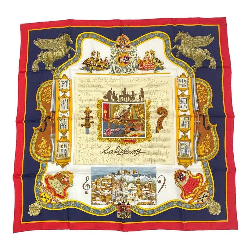 Hermes Carre 90 In Salzburg At Salzburg Scarf Silk Red