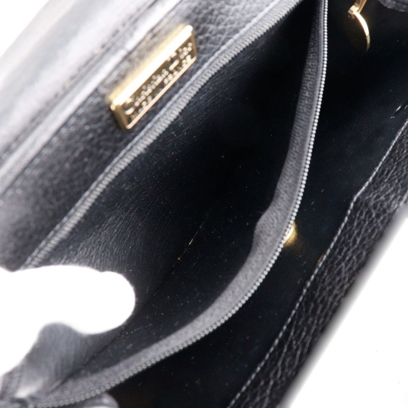 Dior Christian Dior CD Logo Vintage One Handle Calf Black Ladies Handbag
