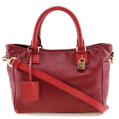 Loewe 2WAY Shoulder PIEL Vacuna Cowhide 318.32c86 Leather Red Ladies Handbag