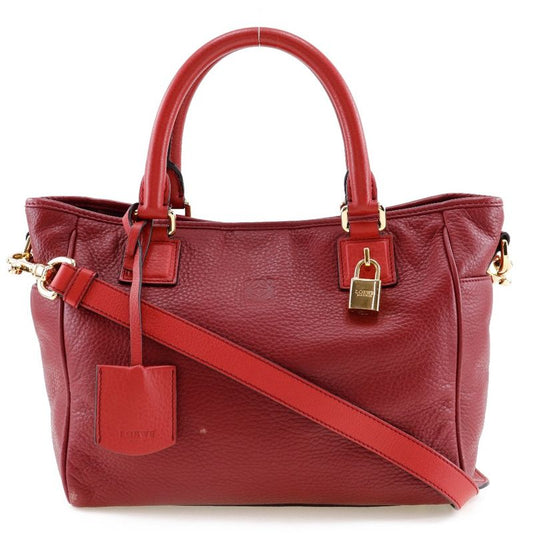 Loewe 2WAY Shoulder PIEL Vacuna Cowhide 318.32c86 Leather Red Ladies Handbag