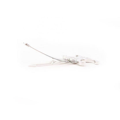 Celine Triomphe Logo Hair Clip Hair Accessory Silver With Box And Storage Bag