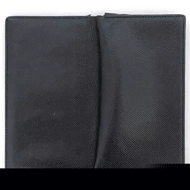 Bulgari Bifold Long Wallet Black Wallet Leather Preowned Bvlgari Billfold