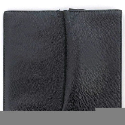 Bulgari Bifold Long Wallet Black Wallet Leather Preowned Bvlgari Billfold