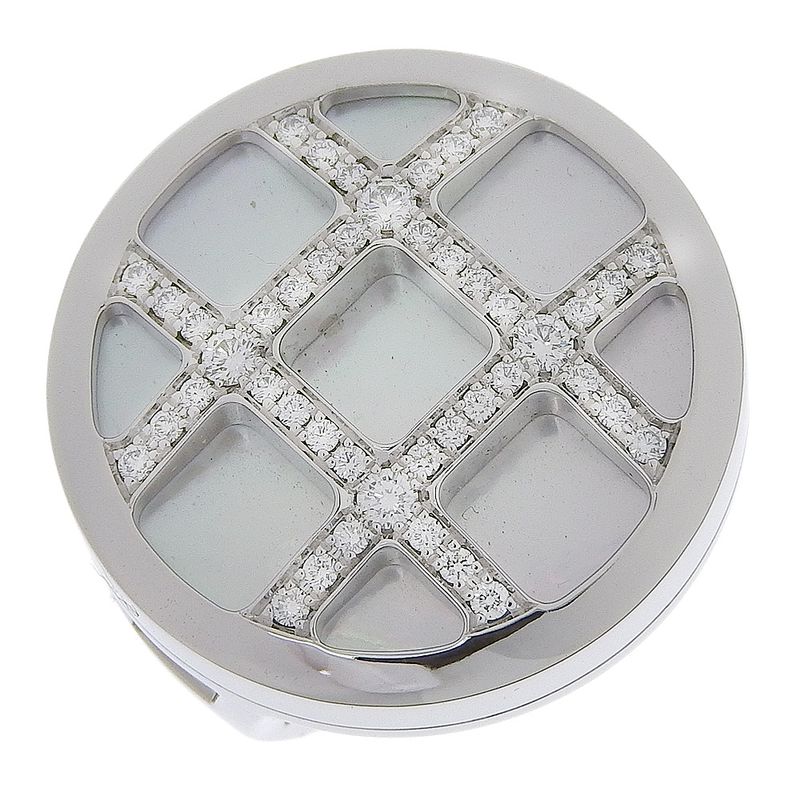 Cartier Pasha Ring Diamond Grid 18kwhite Gold X Diamonds X White Shell 11.5