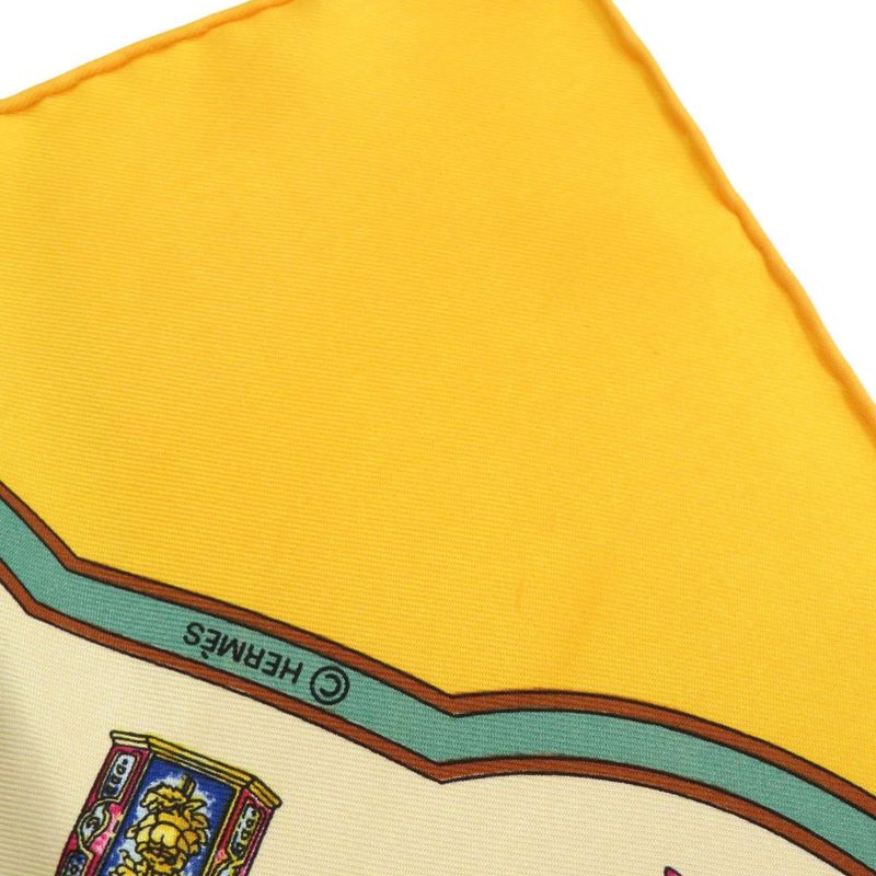Hermes Carré 45 Petit Carré Qu Importe Le Flacon Perfume Bottle Silk Yellow