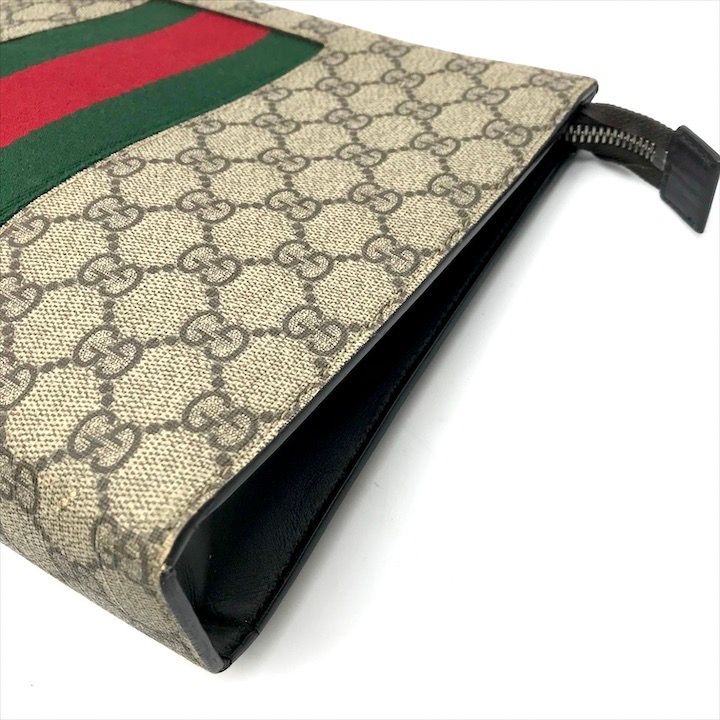 Gucci Sherry Line GG Supreme Canvas Clutch Second Beige