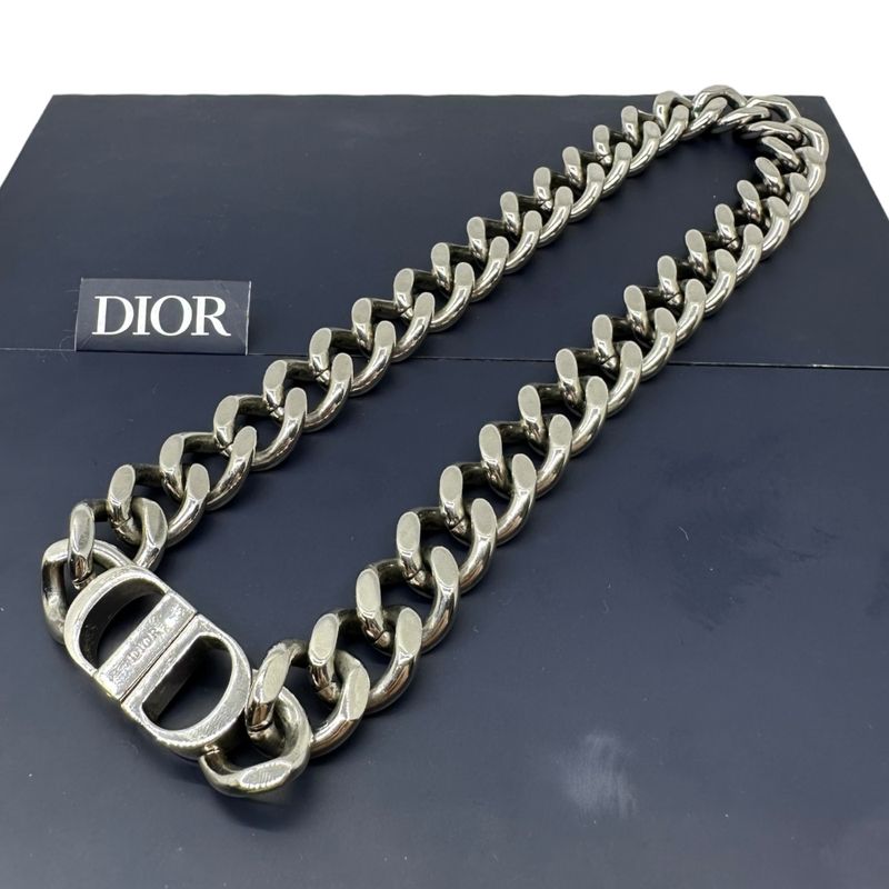 Christian Dior CD Icon Chain Link Necklace Icon Chain Link Necklace Silver