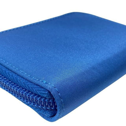 Prada 6-link Key Case Compact Round Zipper With Triangle Logo Nylon Blue