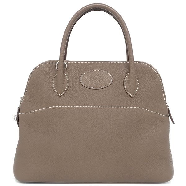 Hermes 2-Way Bag Bolide 31 Taurillon Clemence Etoupe Silver Hardware Glazed