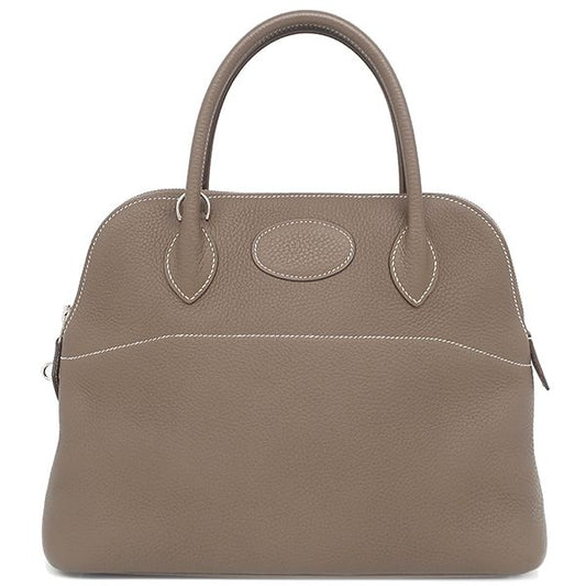 Hermes 2-Way Bag Bolide 31 Taurillon Clemence Etoupe Silver Hardware Glazed
