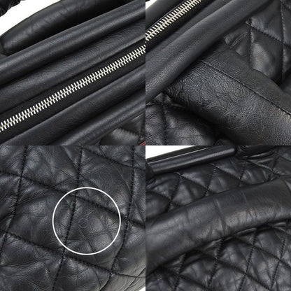 Chanel Tote Bag Boston Coco Cocoon 13th Black Bordeaux Leather Quilted Usual