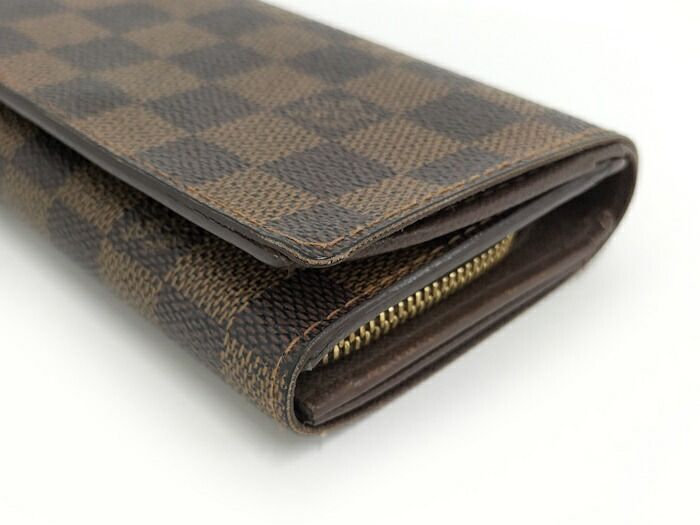Louis Vuitton Porte Feuille Tresor Fold Wallet With L-shaped Zipper Damier