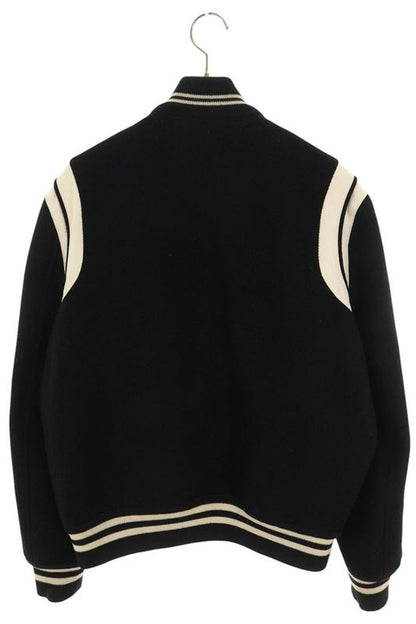 Saint Laurent Paris Teddy 354718 Y580f Leather Trim Stajan Blouson Men's 50