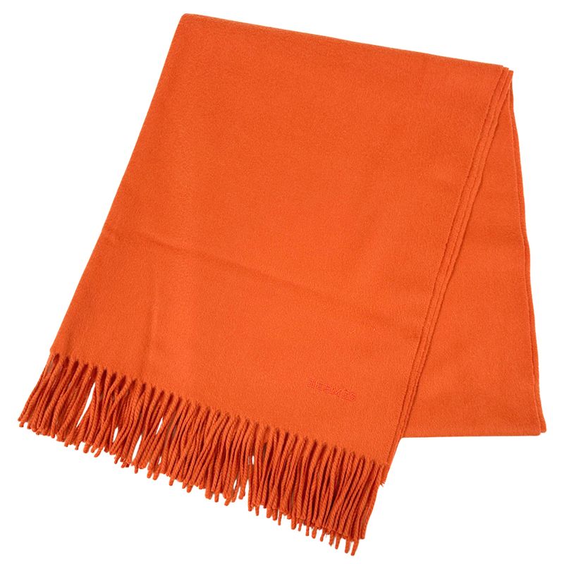 Hermes Scarf Women Men Brand Stole Cashmere Orange Autumn Winter Fashionable