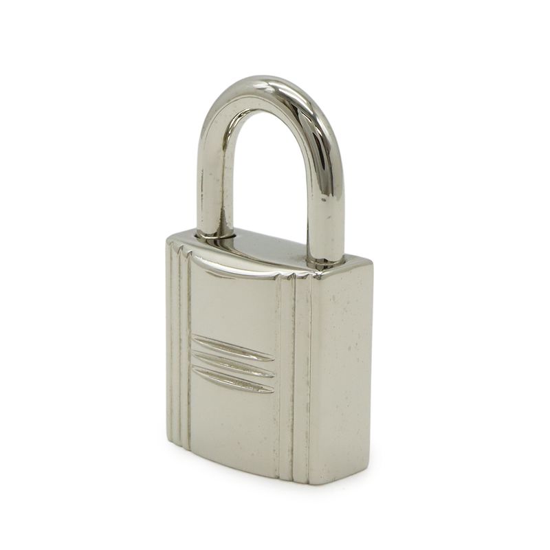 Hermes Cadenas Padlock No104 Key Keyed Metal Silver