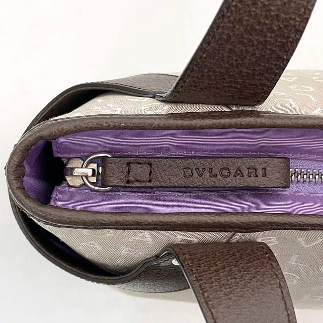 Bulgari Tote Bag Lolita Beige Brown Logomania Excellent Condition