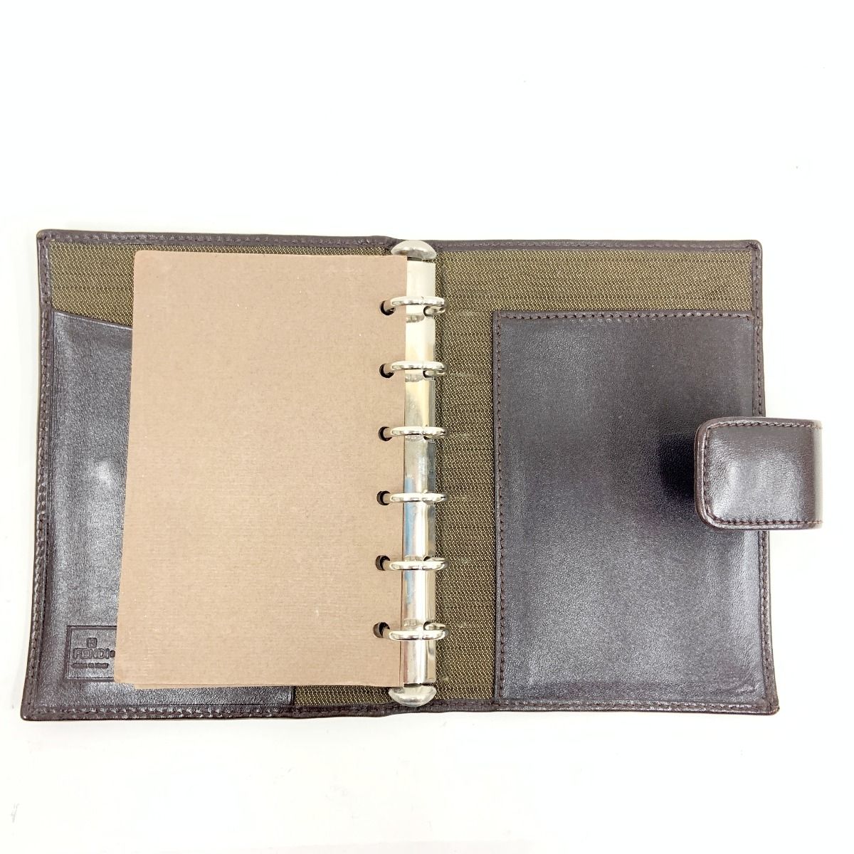 Fendi Zucca 6 Holes Notebook Cover Brown