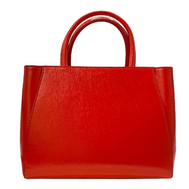 Fendi 8bh253-m5q 2-way Petite Toujours Handbag Tote Bag Leather Enamel Red With