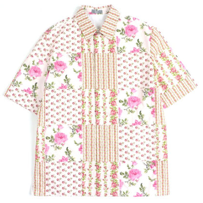  DIOR Homme 293c517a5679 100% Cotton Floral Print Short Sleeve Pink 38 Made In