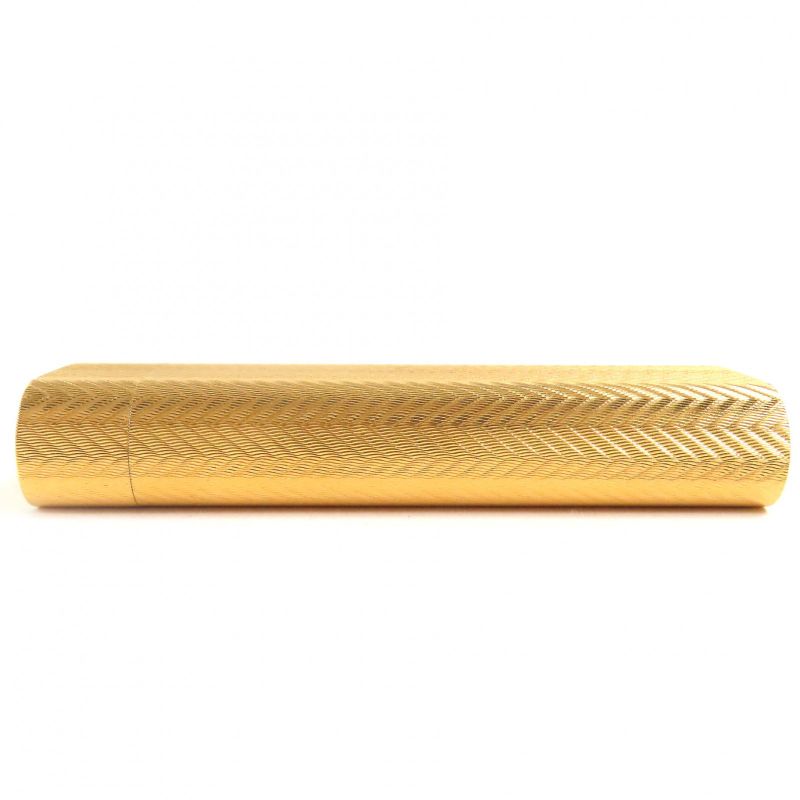 Cartier Oval Herringbone Pattern All-over Roller Type Gas Lighter Smoking Goods