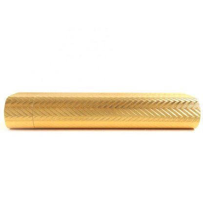 Cartier Oval Herringbone Pattern All-over Roller Type Gas Lighter Smoking Goods