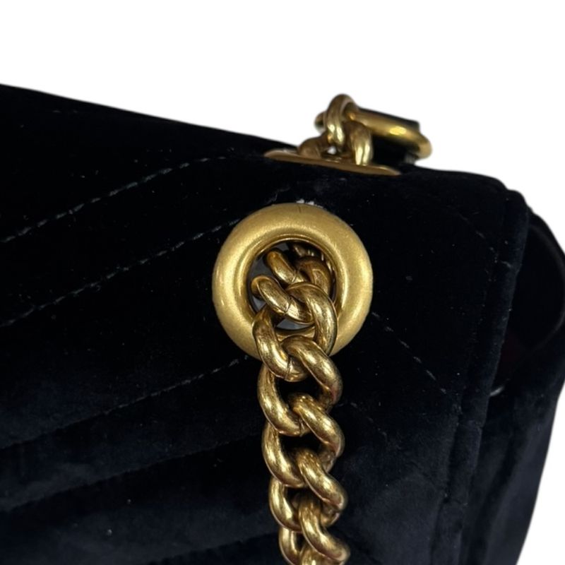 Gucci GG Marmont Shoulder Bag Velour 443496 Black Ladies Gucci  Gucci
