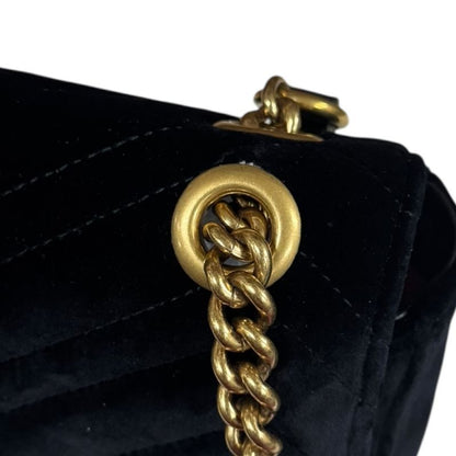 Gucci GG Marmont Shoulder Bag Velour 443496 Black Ladies Gucci  Gucci