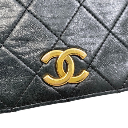 Chanel Shoulder Bag Matelasse Lambskin Coco Mark Chain Vintage Black Gold