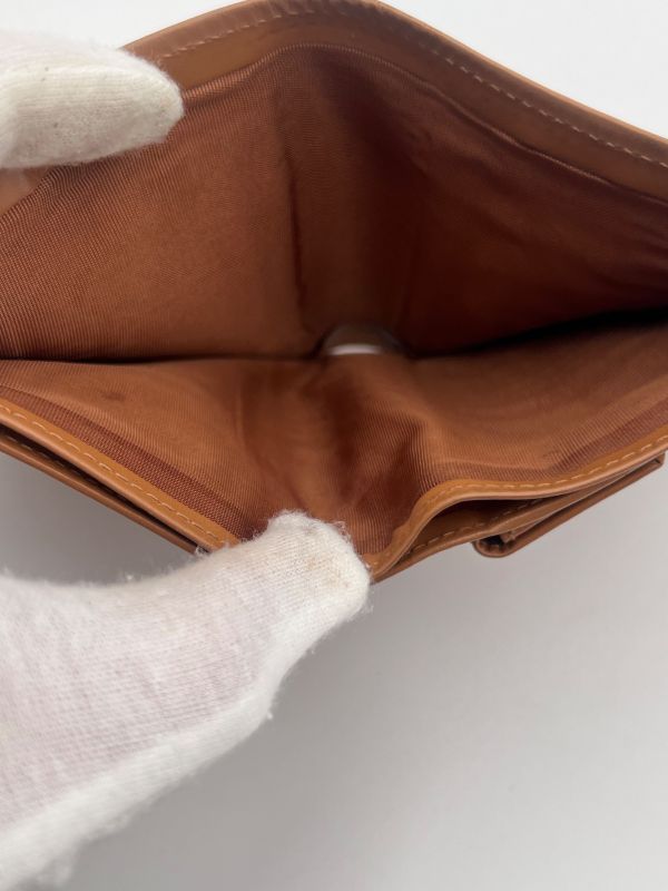 Celine Bifold Wallet Macadam Pattern Brown Leather 07bs235