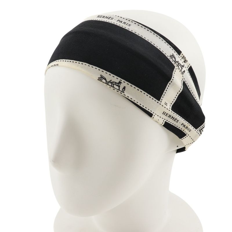 Hermes Headband Bolduc Ribbon Silk Black Women's Other Fashion Accessories