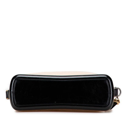 Chanel Gabrielle Coco Mark Handbag Shoulder Bag 2WAY Beige Black Lambskin Women