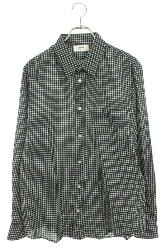 Celine 25SS 2c9820943 Loose Checked Long Sleeve Shirt Men 39
