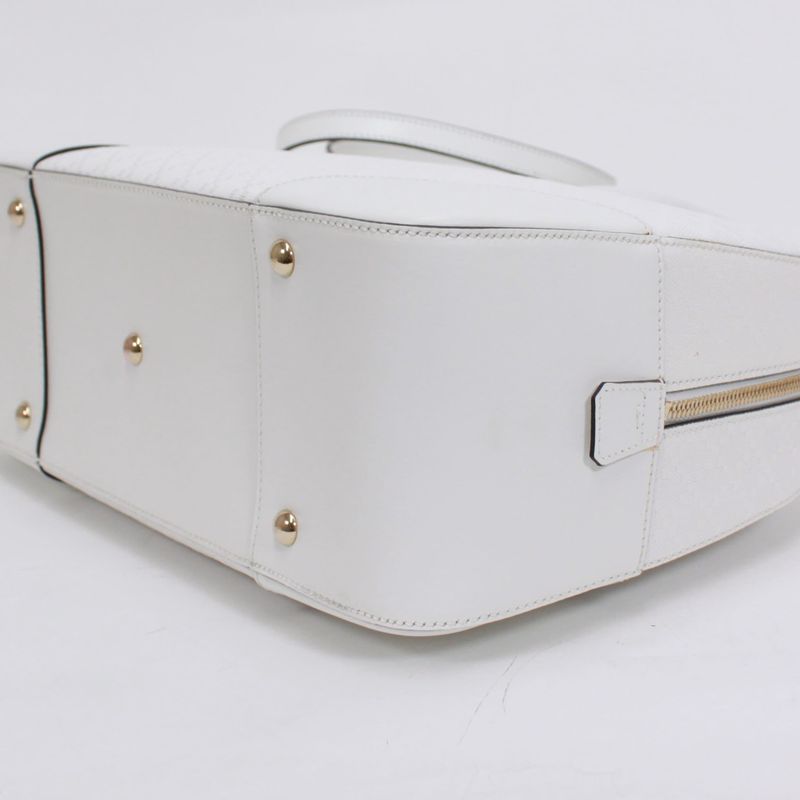Gucci Bright Diamante 2way Leather White Handbag Gold 354332-001998