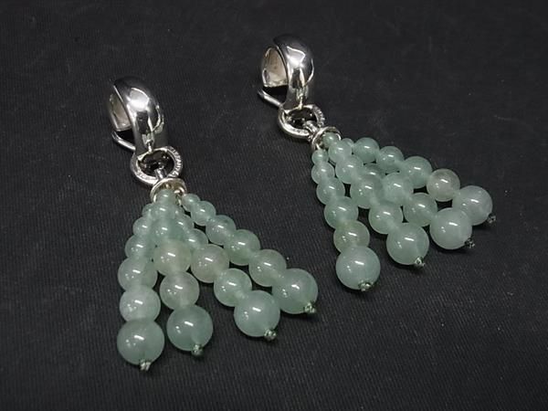 RARE Tiffany & Co Tiffany & Co Sv925 Jade Natural Stone Clip-on Earrings